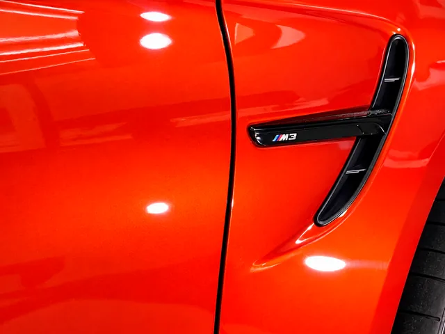 The same BMW M3 CS fender after paint correction
