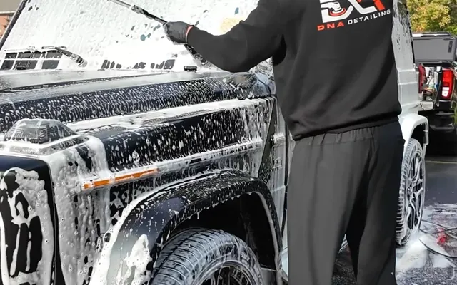 Andrew working the foamed side of a G63